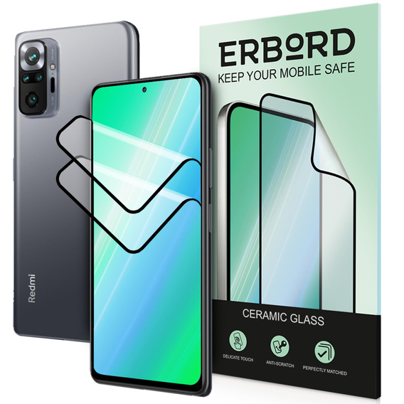 2x keramické hybridné sklo ERBORD pre Xiaomi Redmi Note 10 Pro