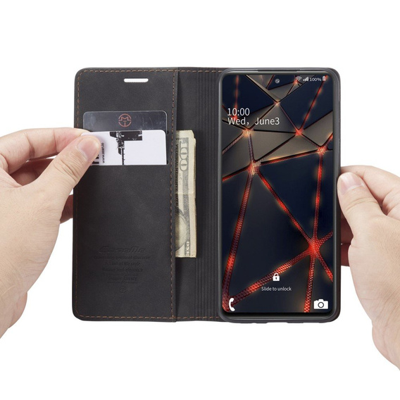 CASEME puzdro pre Samsung Galaxy S20 FE, Leather Wallet Case, čierne