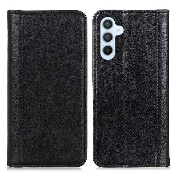 Flipové puzdro pre Samsung Galaxy S25 FE, Split Leather, čierne