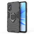 Obal na mobil pre Oppo A17, Kickstand Ring, čierne