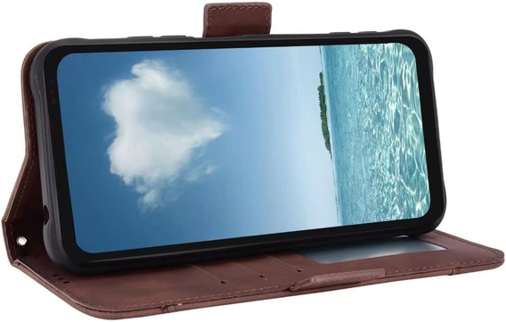 Klapkové puzdro pre Realme 12+ Plus 5G, Card Slot, hnedé