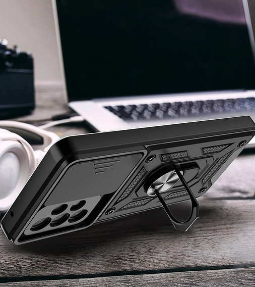 Obal na mobil pre Samsung Galaxy A52 / A52s, CamShield Slide, čierne