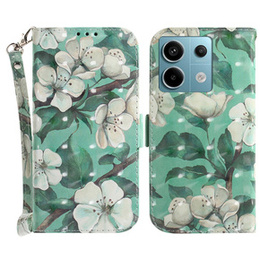 Klapkové puzdro pre Xiaomi Redmi Note 13 Pro 5G, Wallet, Flowers zelený