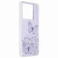 Puzdro pre Xiaomi 13T / 13T Pro / Redmi K60 Ultra, Glitter Butterfly, fialové