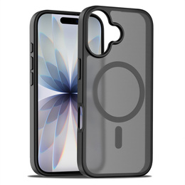 Matné puzdro pre iPhone 17, pre MagSafe, priesvitné čierne