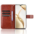 Klapkové puzdro pre Honor 200 Pro 5G, Crazy Horse Wallet, hnedé