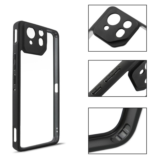 Puzdro pre ASUS ROG Phone 8 Pro, Fusion Hybrid, s ochranou fotoaparátu, transparentné / čierne