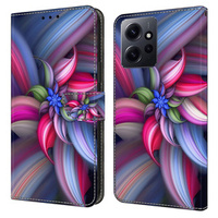 Klapkové puzdro pre Xiaomi Redmi Note 12 4G, Wallet, colorful flower, modré