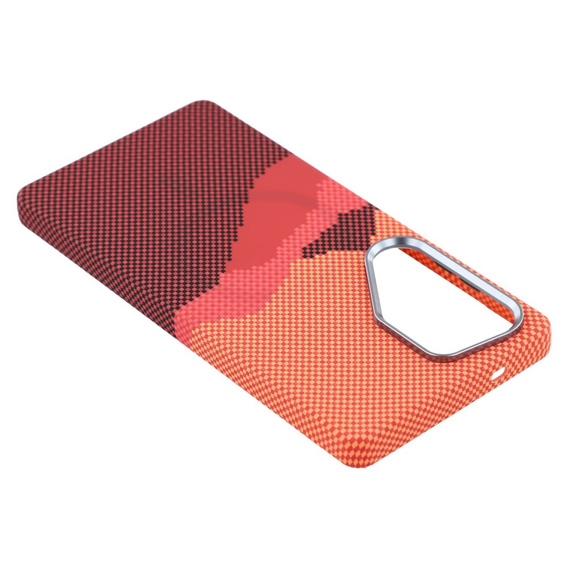 Puzdro pre Samsung Galaxy S25 Ultra, Carbon Fiber MagSafe, oranžové