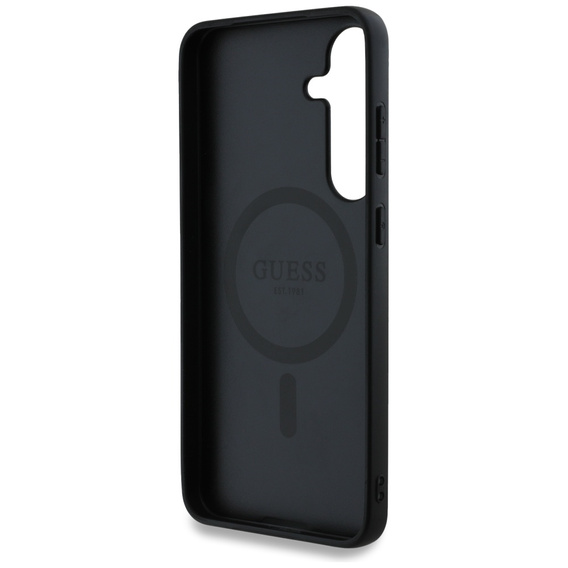 GUESS Obal na mobil pre Samsung Galaxy S25, 4G Ring Classic Logo, sivé