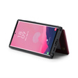 CASEME flipové puzdro pre Samsung Galaxy S25 Ultra, Litchi Wallet, červené