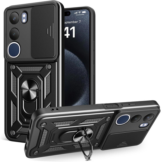 Obal na mobil pre Vivo Y19s, CamShield Slide, čierne