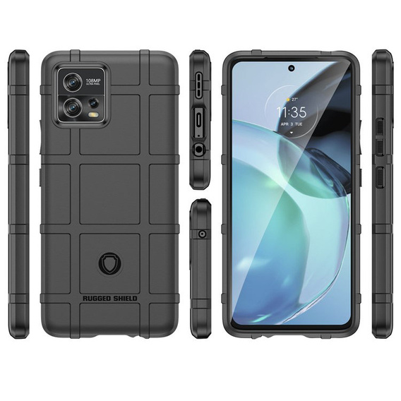 Obal na mobil pre Motorola Moto G72 4G, Rugged Shield, čierne