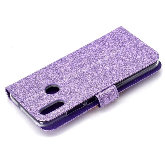 Klapkové puzdro pre Huawei P Smart 2019 / Honor 10 Lite, Glitter Mirror Wallet, fialové