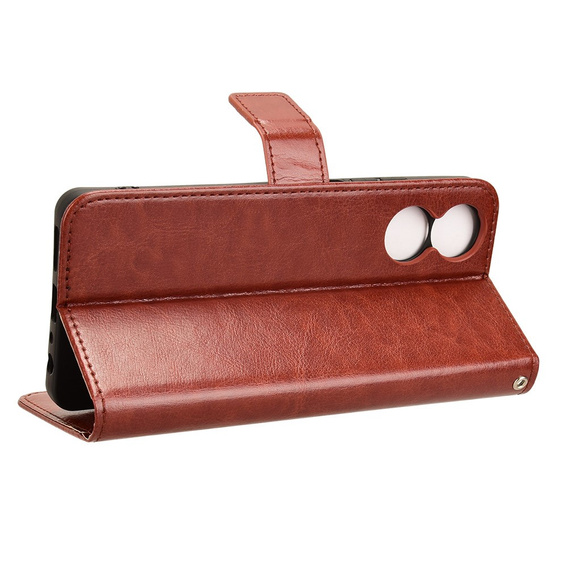 Klapkové puzdro pre TCL 40 NxtPaper, Crazy Horse Wallet, hnedé
