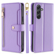 Klapkové puzdro pre Samsung Galaxy A54 5G, Wallet Zipper Pocket, fialové