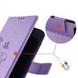 Klapkové puzdro pre Motorola Moto E14, Butterfly, fialové