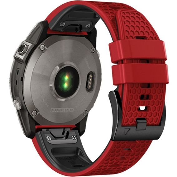 Silikónový remienok pre Garmin Fenix 7 / Forerunner 965 / 955 / 945 / 935,  červený / čierny