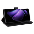 Puzdro s chlopňou pre Oppo Reno 13F 5G, Crossbody Leather Wallet, čierne