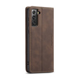 CASEME puzdro pre Samsung Galaxy S21 FE, Leather Wallet Case, káva