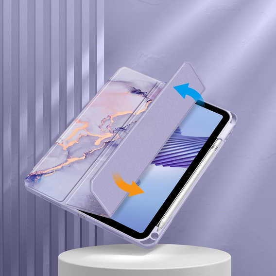 Puzdro pre iPad 10.9" 2022 (10 gen.), Smartcase Hybrid, so slotom na stylus, Marble fialové