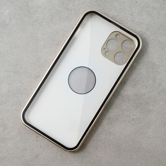 Puzdro pre iPhone 13 Pro Max, Dual Glass, pre Magsafe, zlaté