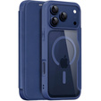 Puzdro Dux Ducis pre iPhone 17 Pro Max, Skin X Pro, s chlopňou, pre MagSafe, tmavomodré