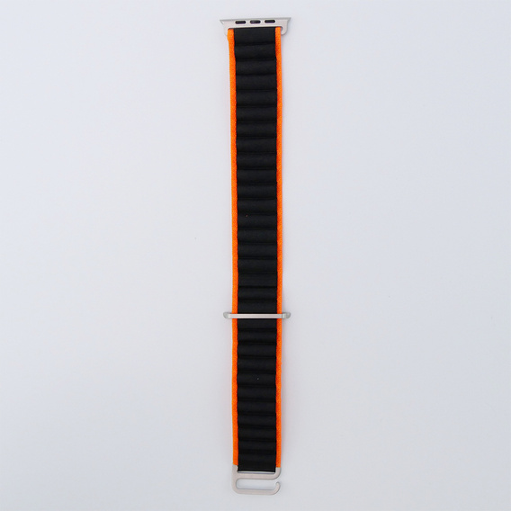 Nylonový remienok pre Apple Watch 1/2/3/4/5/6/7/8/SE/ULTRA 42/44/45/49 mm,  oranžový / čierny
