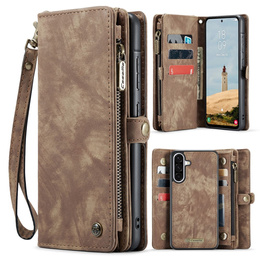 CASEME puzdro pre Samsung Galaxy A56 5G, Retro Leather Wallet, s remienkom, hnedé