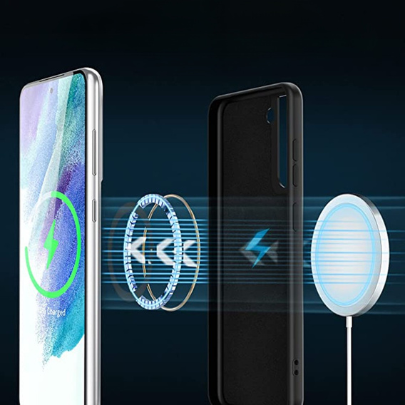 Obal na mobil pre Samsung Galaxy S21 FE 5G, Silicone MagSafe, čierne