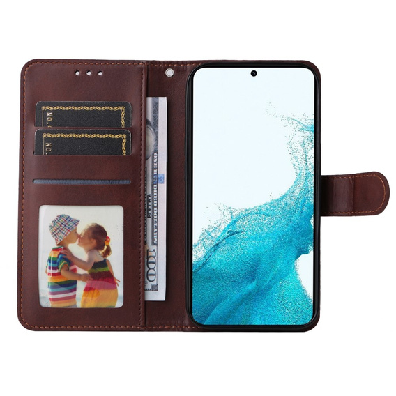 Klapkové puzdro pre Samsung Galaxy A54 5G, Leather Wallet, hnedé