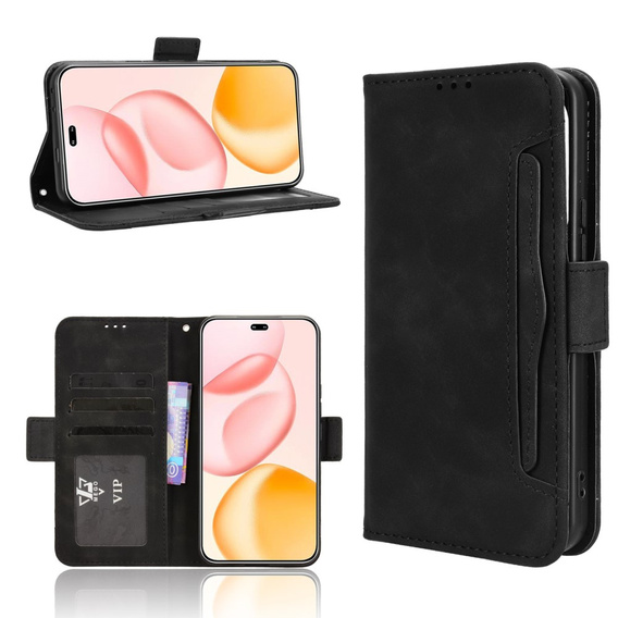 Klapkové puzdro pre Honor 400 Pro 5G, Card Slot, čierne
