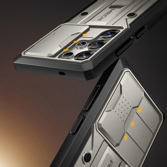 Odolné puzdro pre Samsung Galaxy S25 Ultra – Tongate MECH Series Clip, čierne