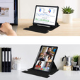 Puzdro s klávesnicou pre Samsung Galaxy Tab S6 Lite 2024 / 2022 / 2020, Rotary 360° Leather, čierne