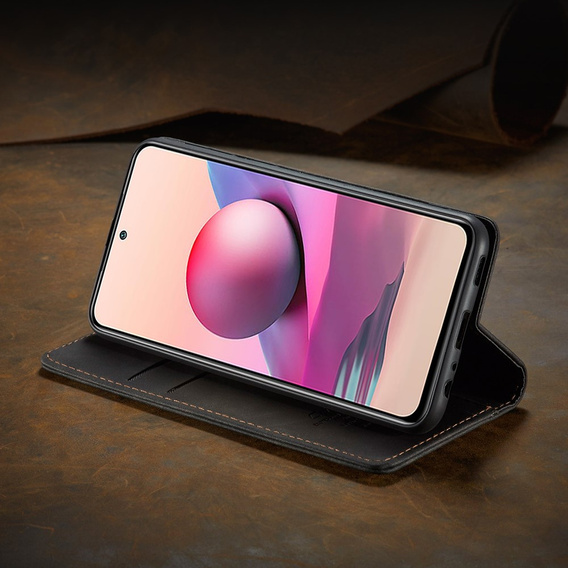 CASEME puzdro pre Xiaomi Redmi Note 10 / 10S, Leather Wallet Case, bordové