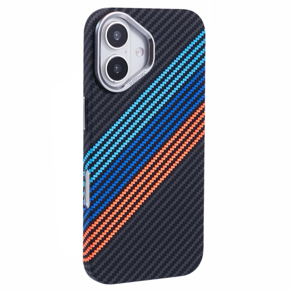 Puzdro pre iPhone 16 Plus, Carbon Fiber MagSafe, tmavomodré