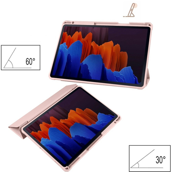Puzdro pre Samsung Galaxy Tab S7 Plus / Tab S7 FE, Smartcase Hybrid, so slotom na stylus, ružové