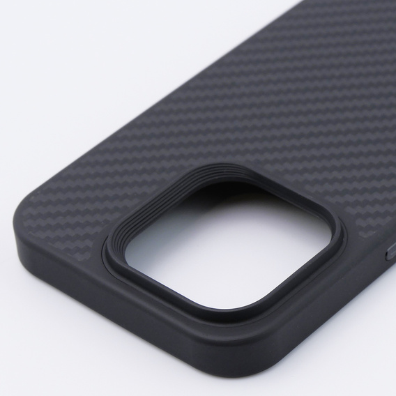 Puzdro pre iPhone 15 Pro, Aramid Fiber Cover, čierne