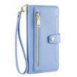 Klapkové puzdro pre iPhone 14 Pro, Wallet Zipper Pocket, modré