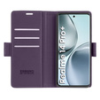 Puzdro pre Realme 14 Pro+ 5G, ERBORD Glossy Litchi, flipová peňaženka, fialové