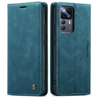 CASEME puzdro pre Xiaomi 12T / 12T Pro, Leather Wallet Case, tyrkysové