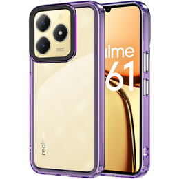 Obal na mobil pre Realme C61, Fusion Hybrid, transparentné / fialové