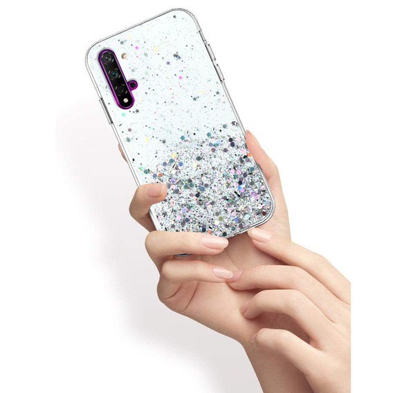 Obal na mobil pre Huawei Nova 5T/Honor 20, Glittery, priehľadné