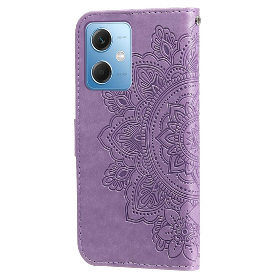 Klapkové puzdro pre Xiaomi Redmi Note 12 5G / POCO X5 5G, Mandala Flower, fialové