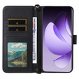 Puzdro s chlopňou pre Oppo Reno 13 Pro 5G, Crossbody Leather Wallet, čierne