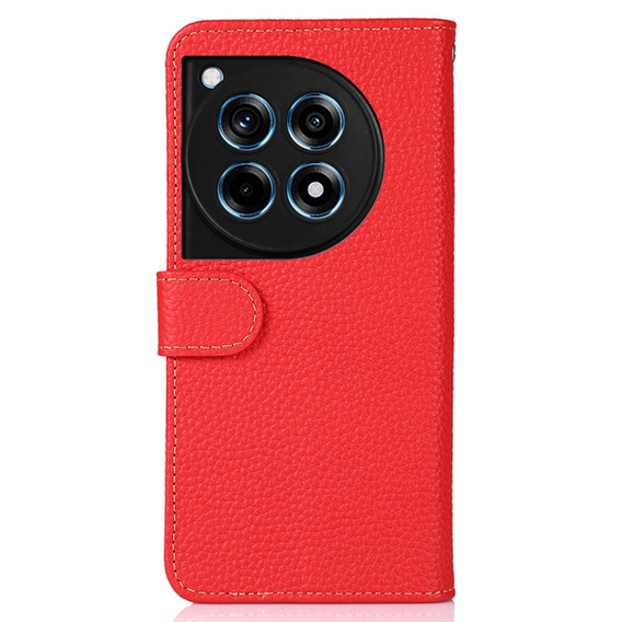 KHAZNEH RFID puzdro pre OnePlus 12R, Litchi Texture, červené