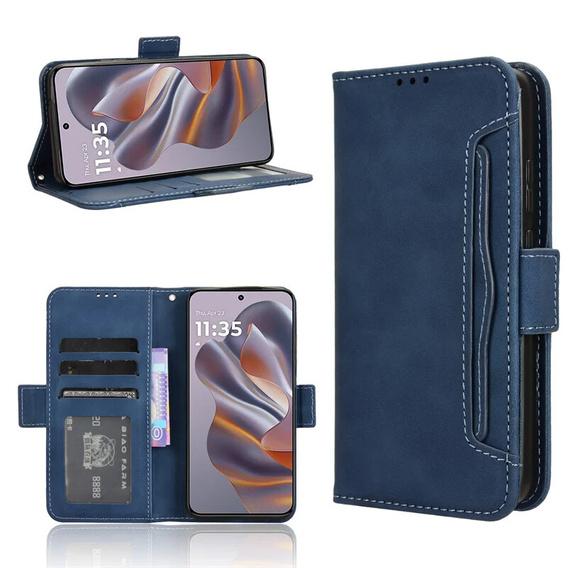 Klapkové puzdro pre Motorola Edge 50 Neo / Motorola ThinkPhone 25, Card Slot, tmavomodré