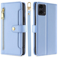 Klapkové puzdro pre Motorola Moto G04 / G24 / G24 Power, Wallet Zipper Pocket, modré