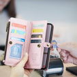 Puzdro CASEME pre Samsung Galaxy A56 5G, RFID Leather Wallet, s popruhom cez rameno, ružové