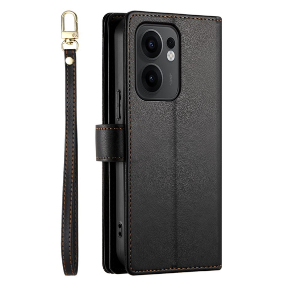 Klapkové puzdro pre Oppo Reno 13F 5G, Wallet Zipper Pocket, čierne